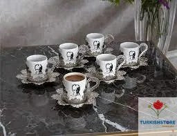 Atatürk Singed 12 Pieces porce coffee set, Coffee Cup Set