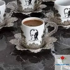 Atatürk Singed 12 Pieces porce coffee set, Coffee Cup Set