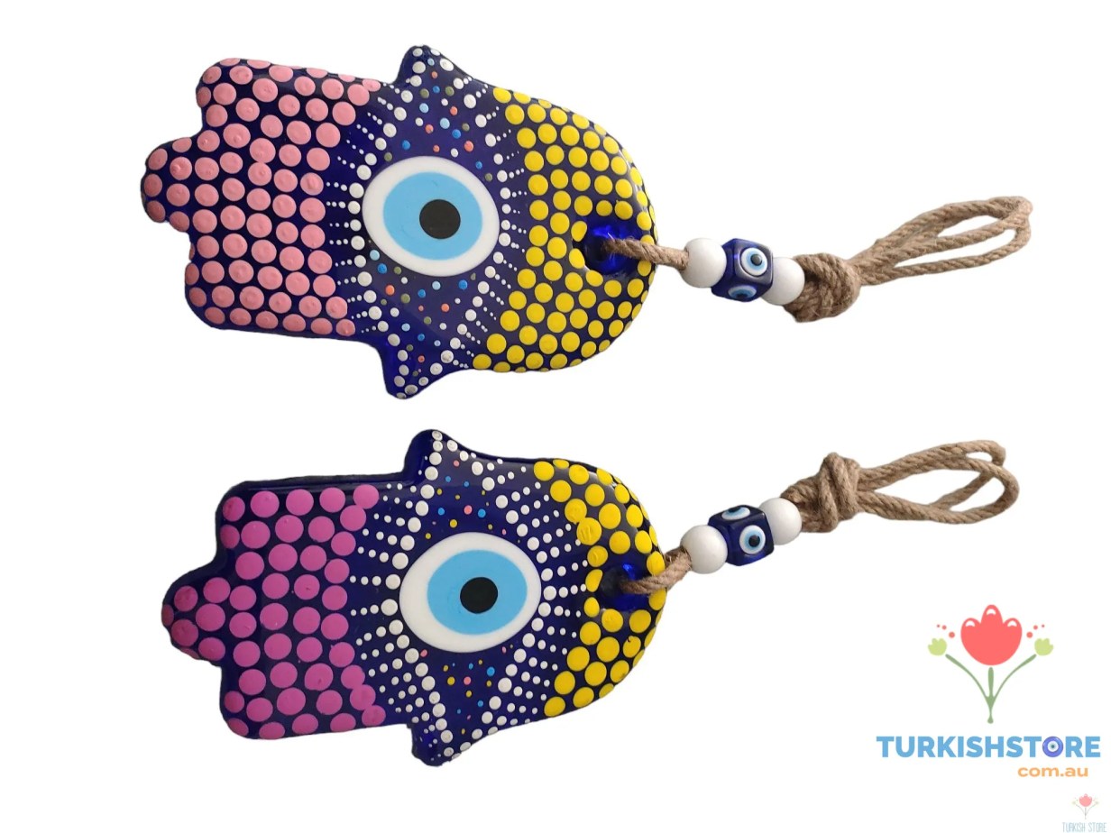 Glass Wall Decor Evil Eye Hamsa Hand - Nazarlik- Design 14