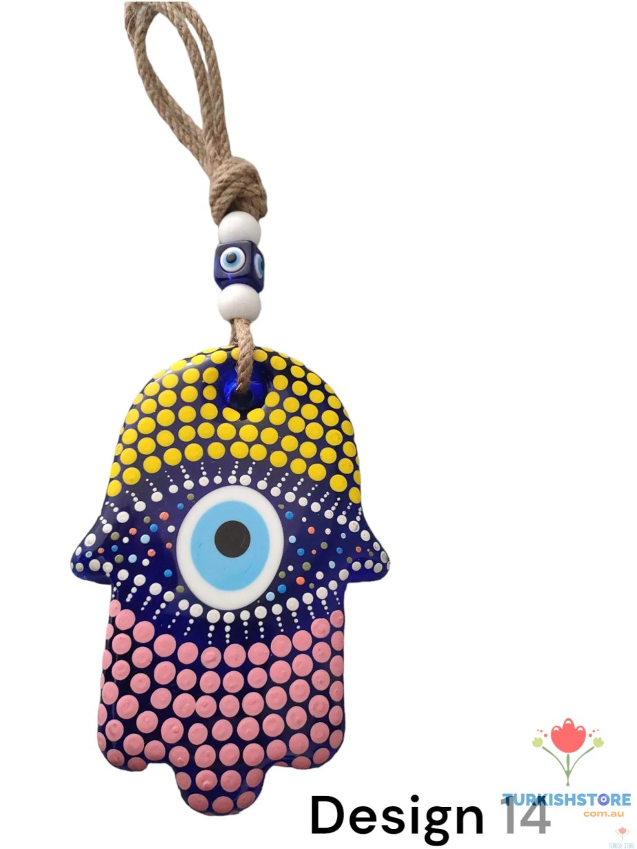 Glass Wall Decor Evil Eye Hamsa Hand - Nazarlik- Design 14