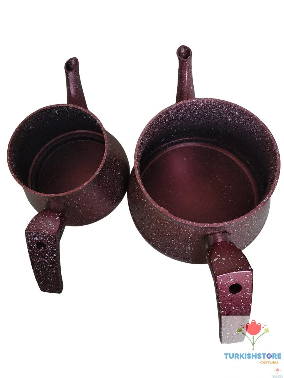 Bio Granite Tea Pot Set. Non-Stick Granite Caydanlik 1.20L & 2.30L