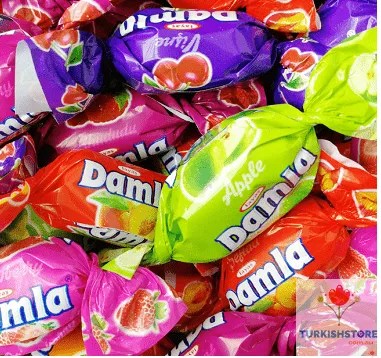 Turkish Soft Candy Fruit Tayas Damla Delights 7 Fruity Flavors