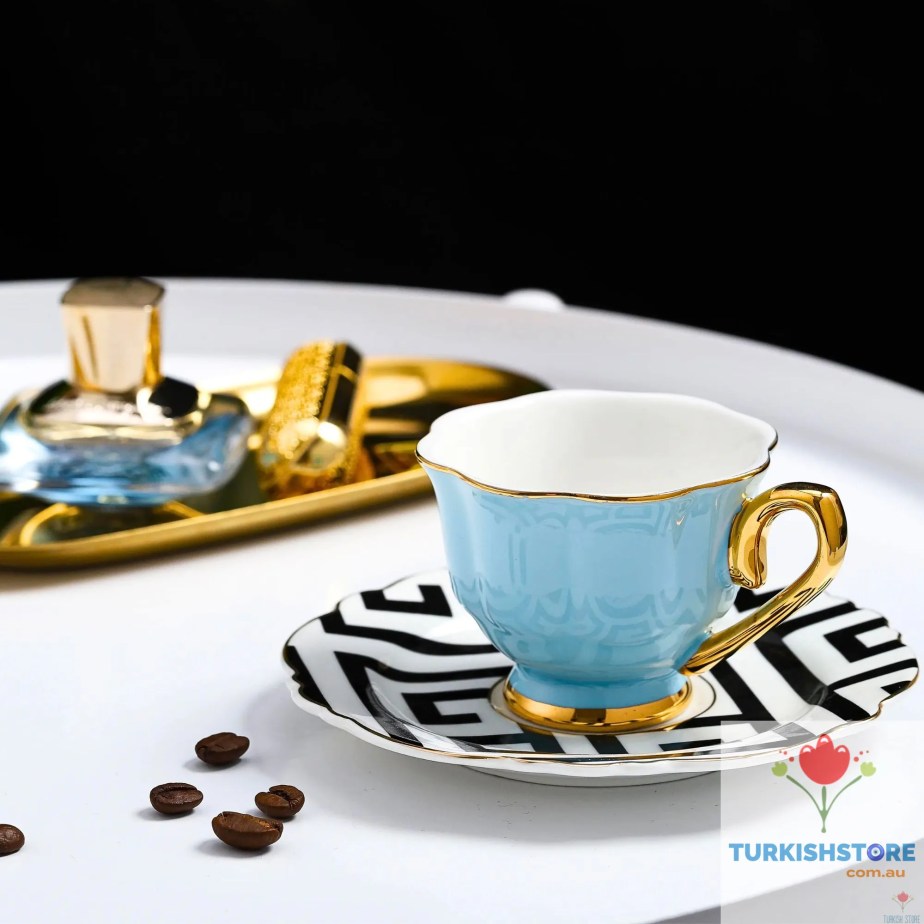 Coffee Mug Set for Six | Premium Cups and Saucers Included