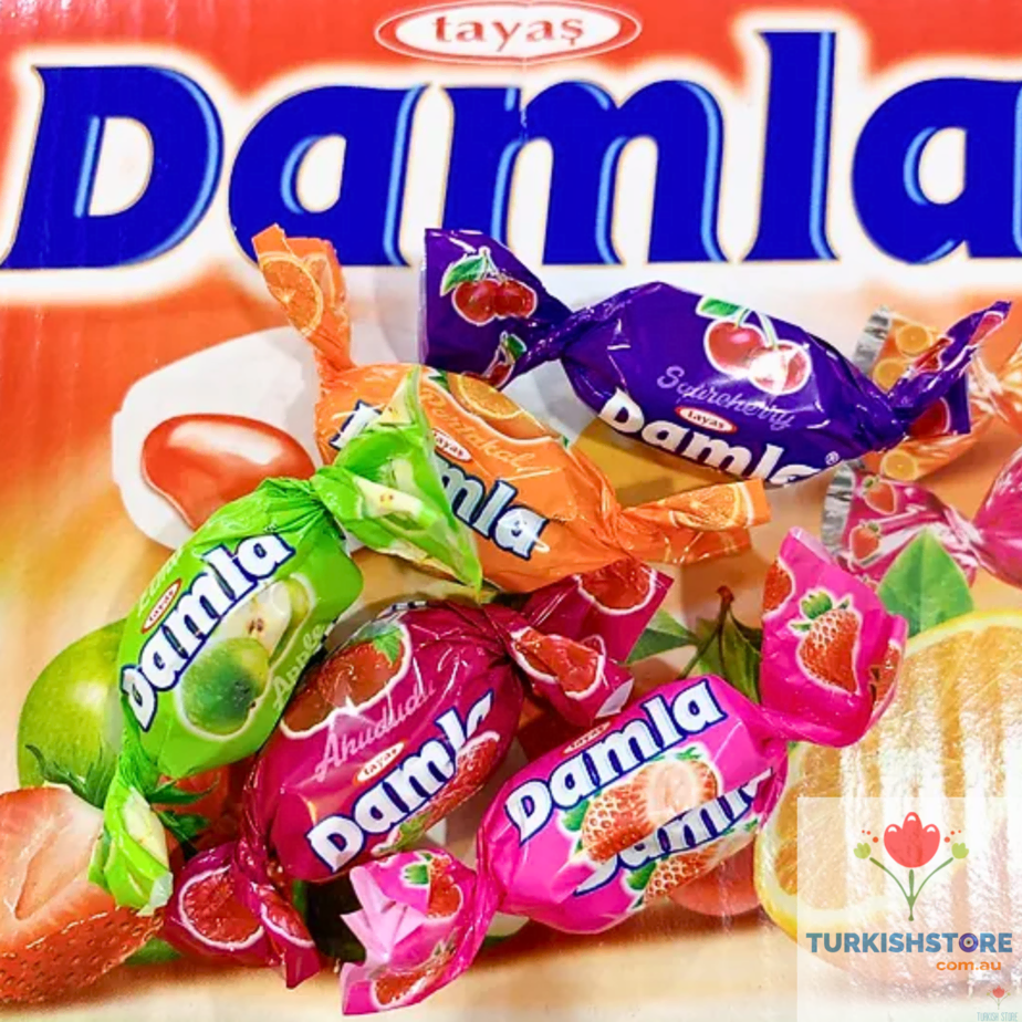 Turkish Soft Candy Fruit Tayas Damla Delights 7 Fruity Flavors