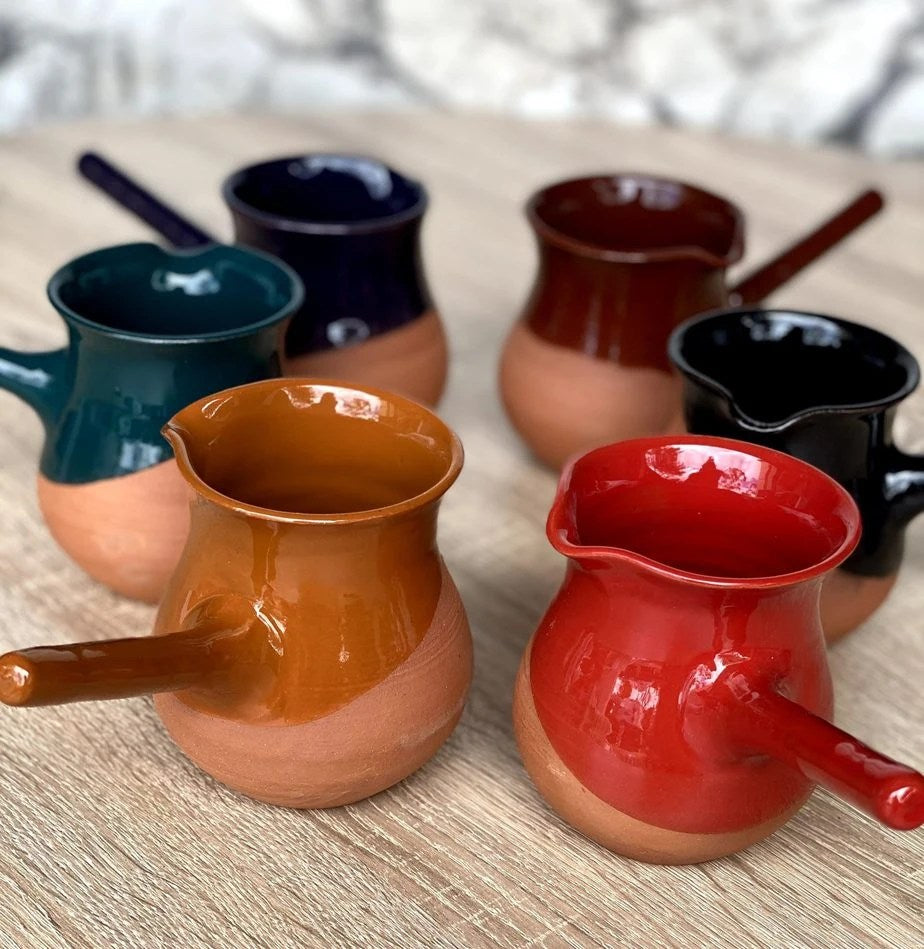 Hand Painted Terracota Red Clay Turkish Arabic Greek Coffee Pot - A Unique  Coffee Pot