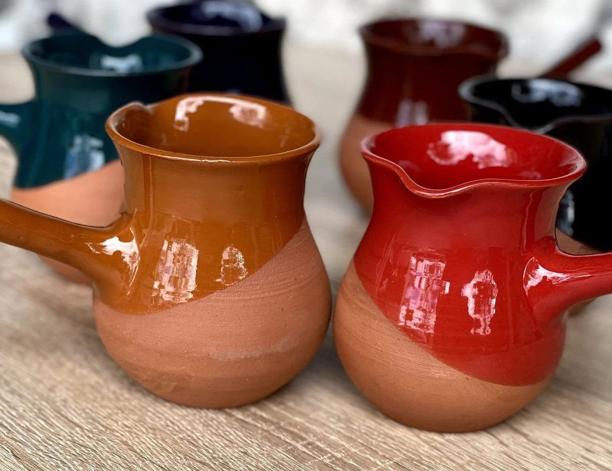Hand Painted Terracota Red Clay Turkish Arabic Greek Coffee Pot - A Unique  Coffee Pot