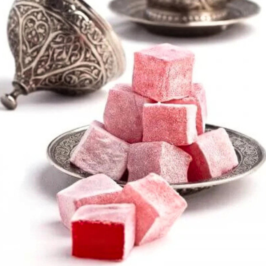 Turkish Delight Mixed Flavors. Authentic Rose Treats, 250g.