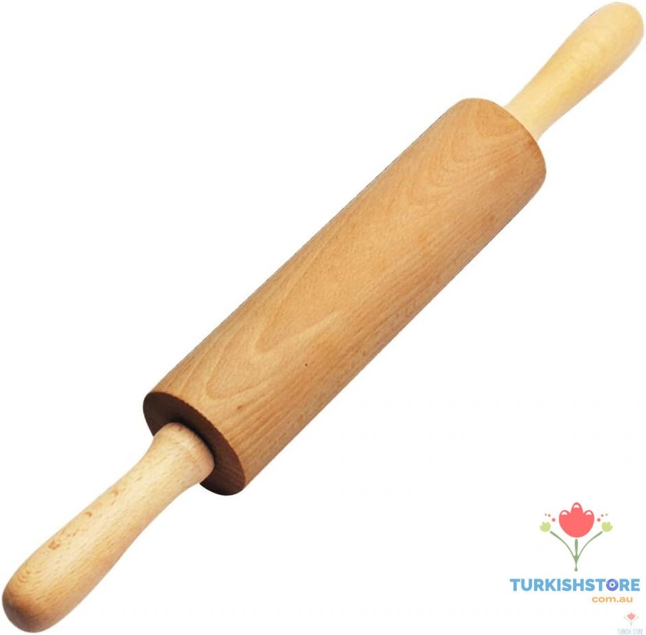 Classic Beech Wood Rolling Pin – 49cm | Made in Türkiye