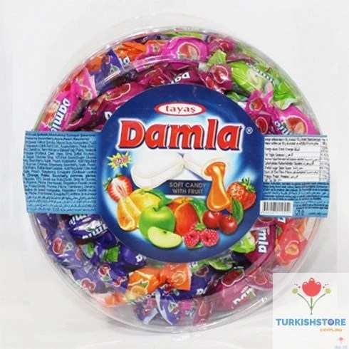 Turkish Soft Candy Fruit Tayas Damla Delights 7 Fruity Flavors