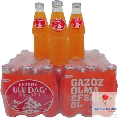 ULUDAG LEGENDARY GAZOZ,   EFSANE GAZOZ , GLASS BOTTLE (Orange)